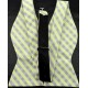 Краватка-метелик з платком (світло-лимонна з сірим у квадратик)