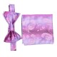 Краватка-метелик фіолетова з рожевим в узорах