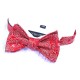 Краватка-метелик червона в узорах з платком 4545