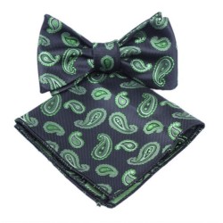 Краватка-метелик в зелених огірках з платком