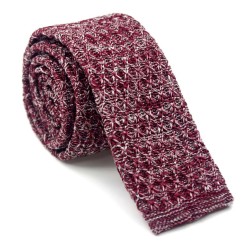Краватка трикотажна червона з білим