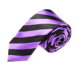 Краватка вузька фіолетова в смугу
