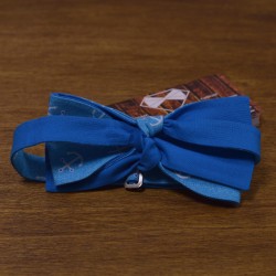 Краватка-метелик блакитна з якорями двостороння