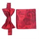 Красная галстук-бабочка с оригинальным узором +платок 01