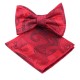 Червона краватка-метелик з оригінальним узором + платок 01