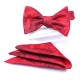 Червона краватка-метелик з оригінальним узором + платок 01