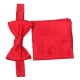 Червона краватка-метелик з червоним узором + платок