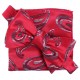 Краватка-метелик червона з ідеєю малюнку з хустинкою