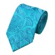 Краватка яскрава бірюзова з блакитним візерунком