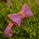 Галстук-бабочка льняная двухсторонняя (коралловый;фиолетовый)