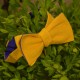 Краватка-метелик лляний двосторонній (синій; жовтий)