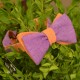Краватка-метелик льняна двостороння (абрикосовий;фіолетовий)