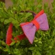 Галстук-бабочка льняная двухсторонняя (красный;фиолетовый)