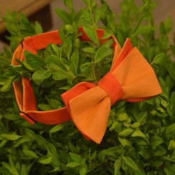 Краватка-метелик лляний двосторонній (помаранчевий; морквяний)