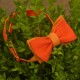 Галстук-бабочка льняная двухсторонняя (оранжевый;морковный)