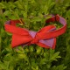 Краватка-метелик льняна двостороння (червоний;фіолетовий)