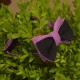 Галстук-бабочка льняная двухсторонняя (черный;фиолетовый)