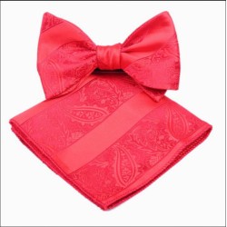 Краватка-метелик червона святкова з узором