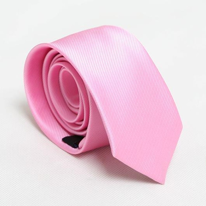 Краватка рожева вузька 6 см