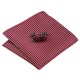 Краватка на подарунок з запонками та хусткою в червону смужку