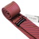 Краватка на подарунок з запонками та хусткою в червону смужку