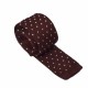 Краватка в'язаний коричневий у білу галочку