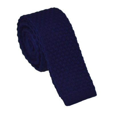 Краватка великого в'язання темно-синя