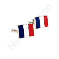 Запонки: прапор Франції - металеві