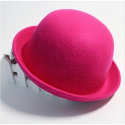 Шляпа розовая фетровая Боулер Дерби Котелок