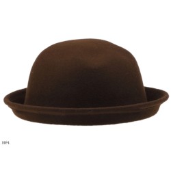 Шляпа коричневая фетровая Боулер Дерби Котелок