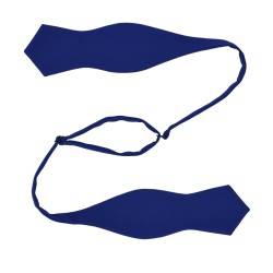 Синя однотонна краватка-метелик форми діамант-габардин