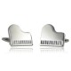 Запонки у вигляді срібляного фортепіано