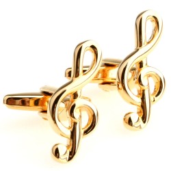 Запонки в виде скрипичного ключа золотые