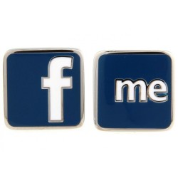 Запонки синие Facebook