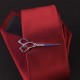 Зажим для галстука в форме ножниц - серебристый