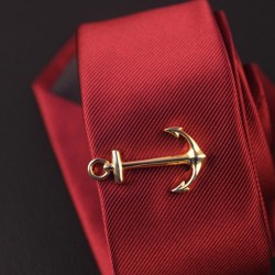 Зажим для краватки у формі якоря - золотистий