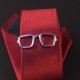 Затискач для краватки у формі модних окулярів - сріблястий