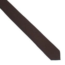 Краватка темно-коричнева вузька габардин