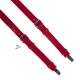 Подтяжки кожаные красные узкие с пряжками никель - пуль-ап
