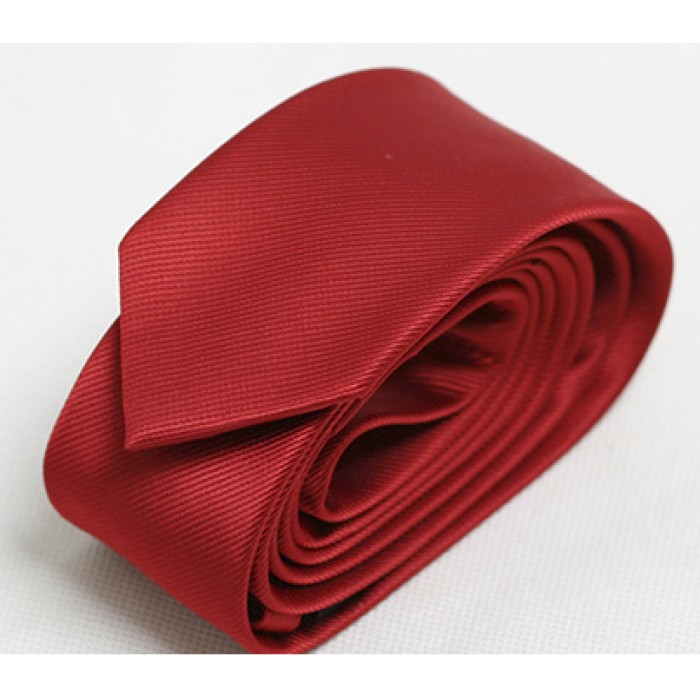 Краватка червона вузька 6 см
