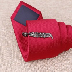 Зажим для краватки у формі зігнутого пера - чорний