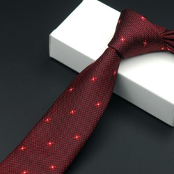 Краватка вузька червона в квіточку 08480