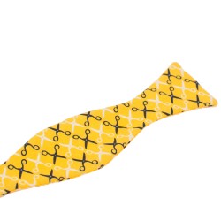 Галстук-бабочка с желтая с ножницами Американский хлопок