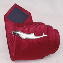 Затискач для краватки у формі дельфіна - сріблястий