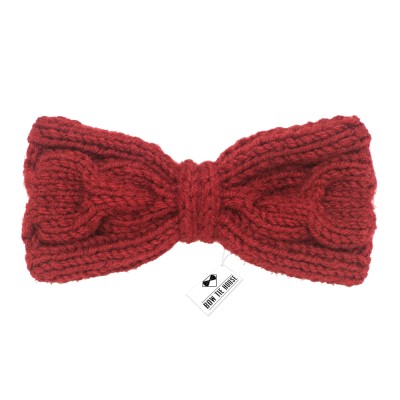 Метелик в'язаний спицями червоний - ручна робота - з візерунком