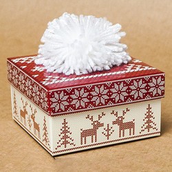 Подарункова коробочка для вузької краватки новорічна