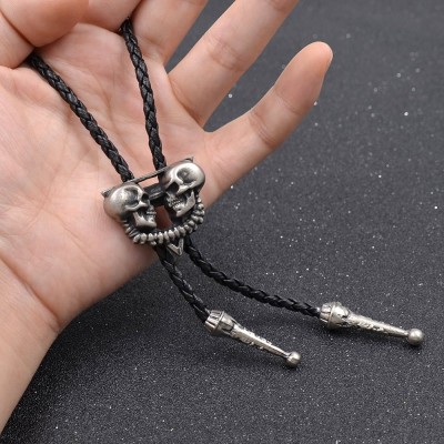 Черепки бика краватка боло (краватка шнурок бола) - металічний колір