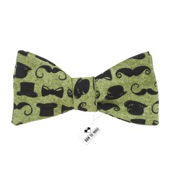 Краватка-метелик зелений Barber Shop-Американський бавовна