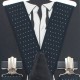 Підтяжки чоловічі краваткові чорні в білу точку 3.5 см Y