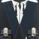 Підтяжки довгі темно-сині з візерунком у ромбік - краваткові 3,5Y
